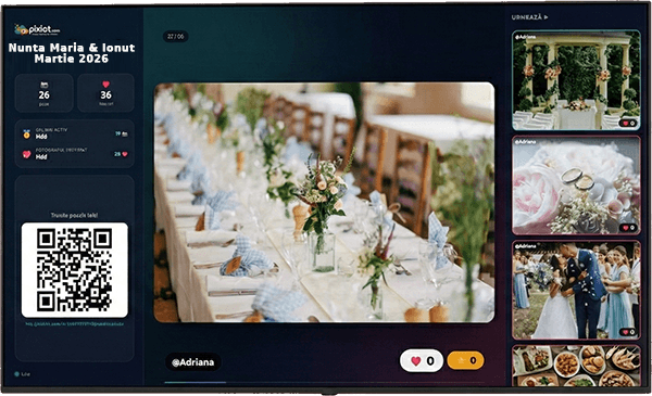 Live photo wall on TV screen